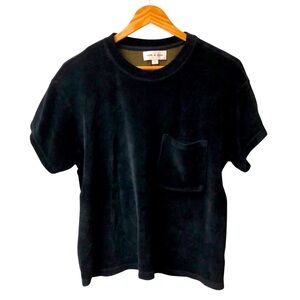 Cloth & Stone Velour Pocketed Tee | Black